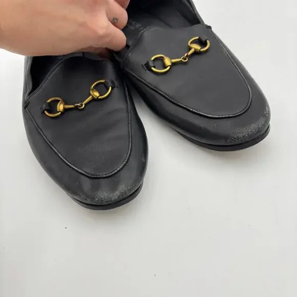 GUCCI Jordaan Horse Bit Slip On Penny Loafers Women's 37 US 7